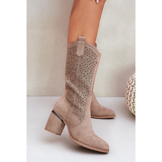 Kozaki damskie S.Barski zamszowe 