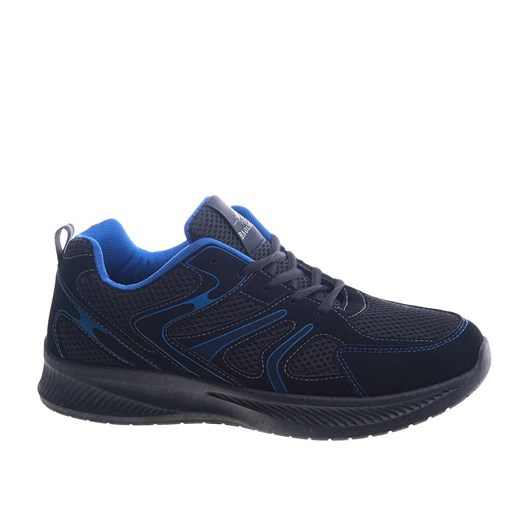 Lekkie sznurowane męskie buty sportowe Czarne /C7-2 13299 T389/ Pantofelek24 44 wyprzedaż Pantofelek24.pl