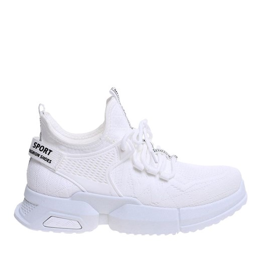 Białe wkładane buty sportowe /B3-2 15973 T287/ ze sklepu Pantofelek24.pl w kategorii Buty sportowe damskie - zdjęcie 179042092