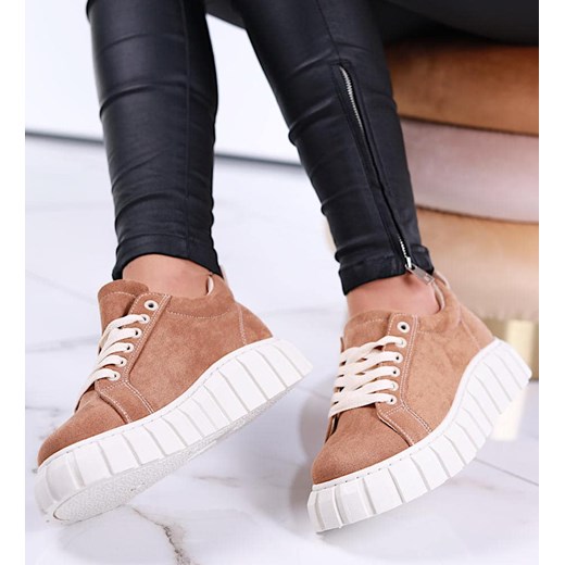 Sznurowane trampki damskie Camel /E2-2 12367 S496/ ze sklepu Pantofelek24.pl w kategorii Trampki damskie - zdjęcie 179042221