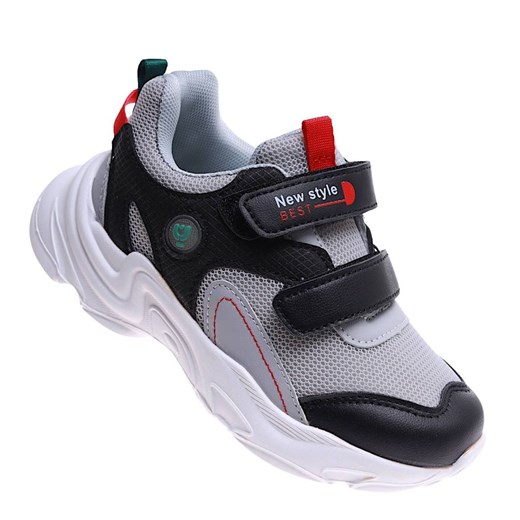 Czarno szare chłopięce buty sportowe sneakersy /A3-2 17235 T289/ ze sklepu Pantofelek24.pl w kategorii Buty sportowe dziecięce - zdjęcie 179042470