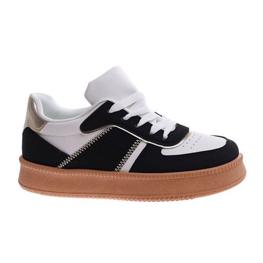 Sznurowane sportowe buty damskie na platformie  /D4-3 17215 G248/ ze sklepu Pantofelek24.pl w kategorii Trampki damskie - zdjęcie 179044010