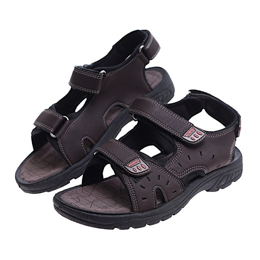 Brązowe chłopięce sandały na rzepy /D8-3 16587 T258/ ze sklepu Pantofelek24.pl w kategorii Sandały dziecięce - zdjęcie 179046953