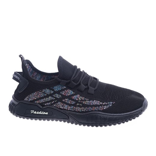 Czarne męskie buty sportowe z elastycznego materiału /E9-1 14156 S237/ ze sklepu Pantofelek24.pl w kategorii Buty sportowe męskie - zdjęcie 179047344