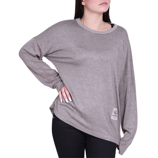 Szara bluzka damska oversize /H UB820 S235/ ze sklepu Pantofelek24.pl w kategorii Bluzki damskie - zdjęcie 179047530