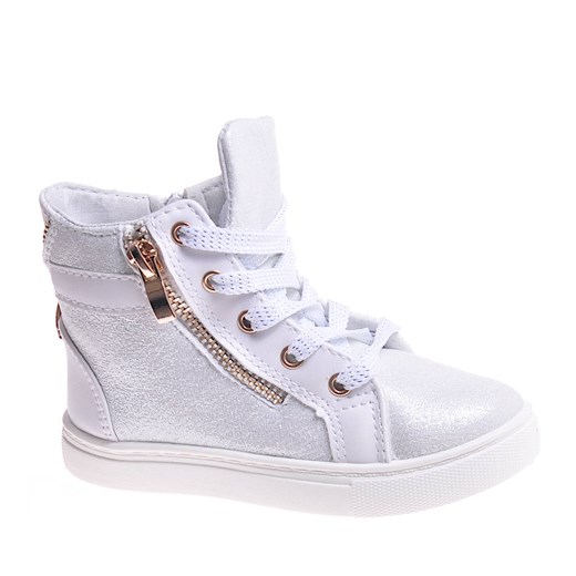 Buty dziecięce wysokie trampki Białe /G5-3 1509  T110/ ze sklepu Pantofelek24.pl w kategorii Trampki dziecięce - zdjęcie 179048384