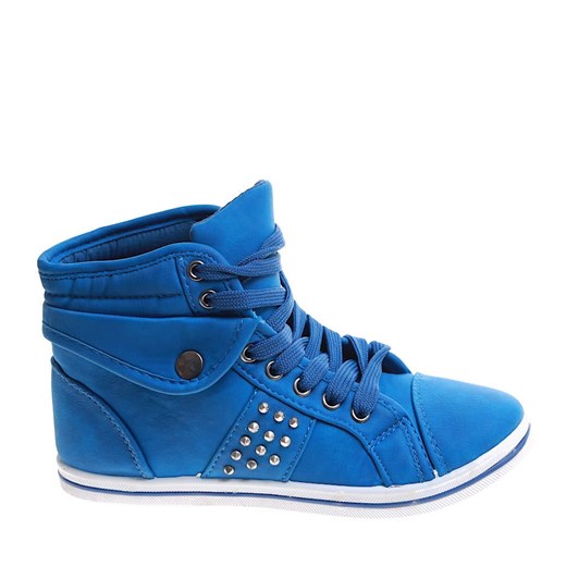 Wysokie niebieskie trampki dziewczęce /G4-1 7952 S192/ ze sklepu Pantofelek24.pl w kategorii Trampki dziecięce - zdjęcie 179048984