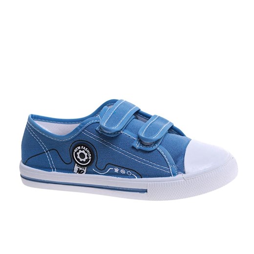 Chłopięce niebieskie tenisówki na rzepy /F4-1 17253 T187/ ze sklepu Pantofelek24.pl w kategorii Trampki dziecięce - zdjęcie 179049014