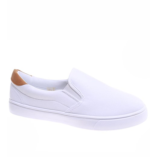 Biało brązowe męskie trampki slip on /C1-3 16513 T284/ ze sklepu Pantofelek24.pl w kategorii Trampki męskie - zdjęcie 179049023