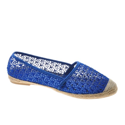 Koronkowe niebieskie espadryle- buty na lato /G9-1 8842 S192/ ze sklepu Pantofelek24.pl w kategorii Espadryle damskie - zdjęcie 179049932