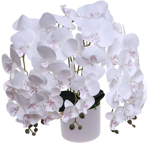 Biały duży storczyk orchidea Kompozycja kwiatowa 5 Pędów 60 cm KOMp75 S640 ze sklepu Pantofelek24.pl w kategorii Dekoracje - zdjęcie 179049990