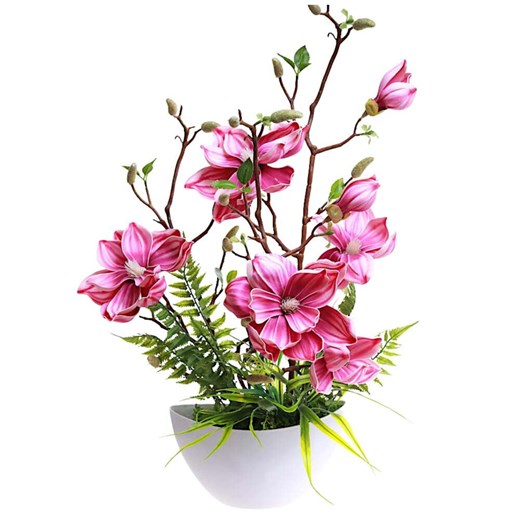 Fioletowe lilie w doniczce- sztuczne kwiaty Kompozycja 60 cm KOMP55 ze sklepu Pantofelek24.pl w kategorii Dekoracje - zdjęcie 179050001