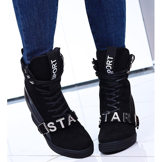 Damskie trampki sneakersy na koturnie Seastar /D8-2 14987 T937/ ze sklepu Pantofelek24.pl w kategorii Trampki damskie - zdjęcie 179050752