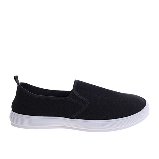 Czarne męskie trampki slip on z tkaniny /E8-1 16698 T280/ ze sklepu Pantofelek24.pl w kategorii Trampki męskie - zdjęcie 179051011