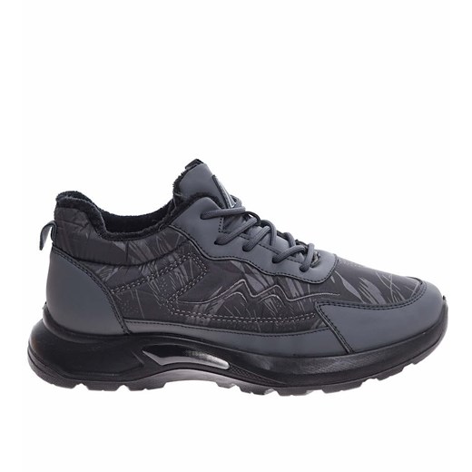 Wiązane szare męskie buty trekkingowe /E7-2 16930 S591/ ze sklepu Pantofelek24.pl w kategorii Buty trekkingowe męskie - zdjęcie 179051264
