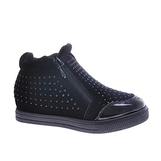Czarne dziewczęce sneakersy z cekinami /B5-3 10966 T189/ ze sklepu Pantofelek24.pl w kategorii Buty zimowe dziecięce - zdjęcie 179051961