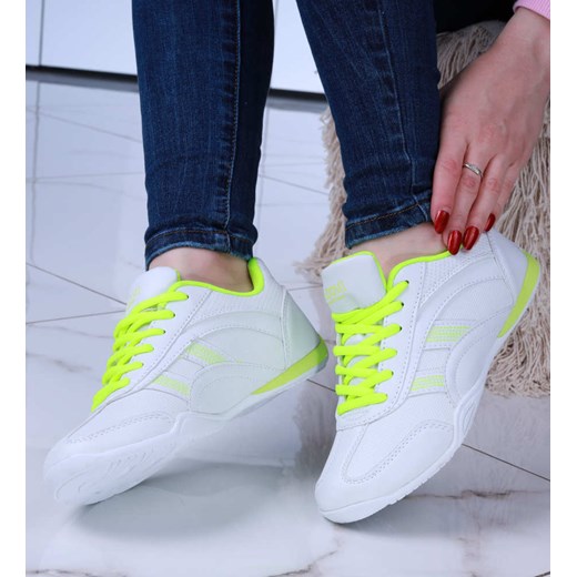 Biało zielone damskie buty sportowe /F6-3 14736 S242/ ze sklepu Pantofelek24.pl w kategorii Buty sportowe damskie - zdjęcie 179052682