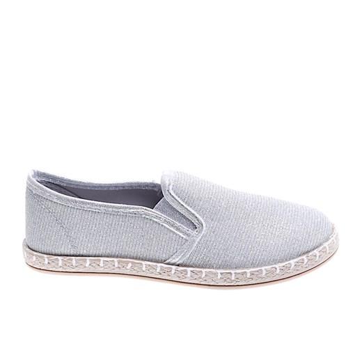 Blyszczące jasno srebrne tenisówki espadryle /A9-2 15722 T0-86/ ze sklepu Pantofelek24.pl w kategorii Trampki dziecięce - zdjęcie 179052954