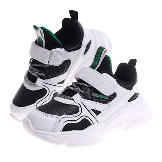 Uniwersalne dziecięce białe buty sportowe na rzepy /C1-1 16832 T289/ ze sklepu Pantofelek24.pl w kategorii Buty sportowe dziecięce - zdjęcie 179053044