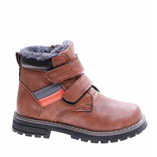 Ocieplane chłopięce buty na rzepy brązowe /F6-2 16999 T435/ ze sklepu Pantofelek24.pl w kategorii Buty zimowe dziecięce - zdjęcie 179053090