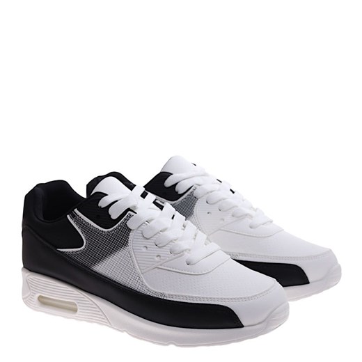 Czarno białe męskie buty sportowe /E7-116955 T482/ ze sklepu Pantofelek24.pl w kategorii Buty sportowe męskie - zdjęcie 179053131