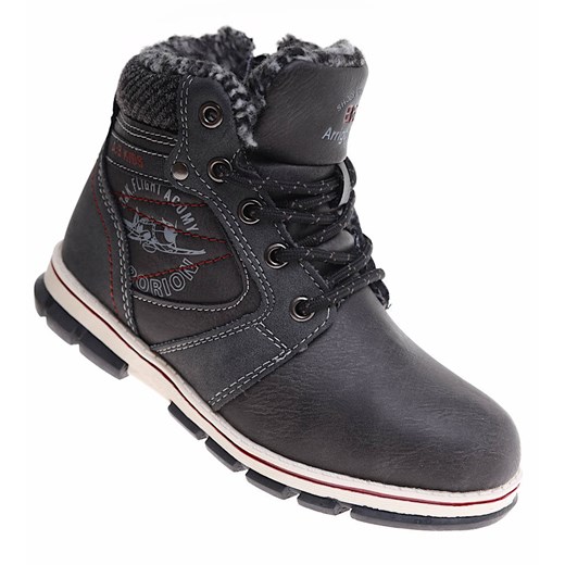 Zimowe sznurowane buty chłopięce /C3-3 15316 T361/ ze sklepu Pantofelek24.pl w kategorii Buty zimowe dziecięce - zdjęcie 179055414