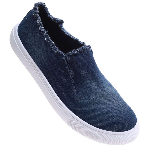 Granatowe wsuwane trampki dla dziewczynki /D7-2 17276 T7-38/ ze sklepu Pantofelek24.pl w kategorii Trampki dziecięce - zdjęcie 179055610
