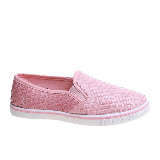 Wsuwane trampki slip'ony Różowe /F8-3 4940 S190/ ze sklepu Pantofelek24.pl w kategorii Trampki damskie - zdjęcie 179055631