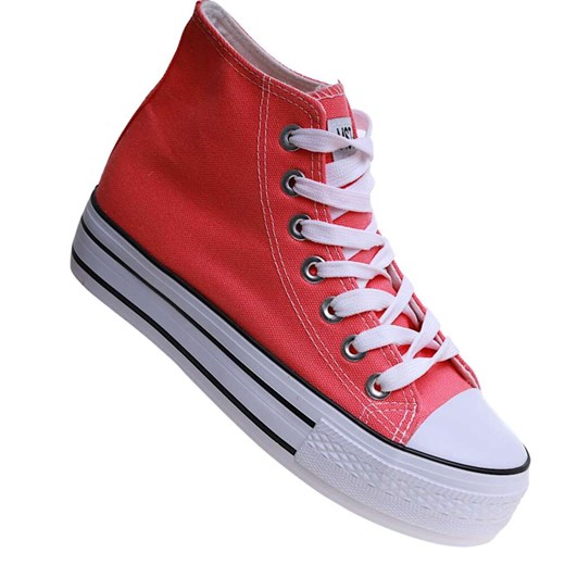 Sznurowane wysokie trampki damskie /G9-2 11562 T079/ ze sklepu Pantofelek24.pl w kategorii Trampki damskie - zdjęcie 179056030