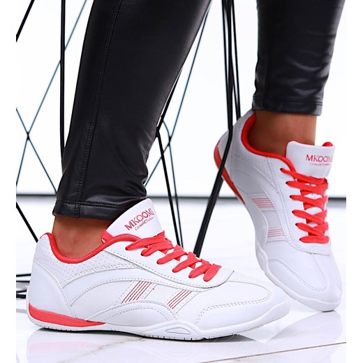Biało czerwone damskie buty sportowe /F8-3 16828 T242/ ze sklepu Pantofelek24.pl w kategorii Buty sportowe damskie - zdjęcie 179056053