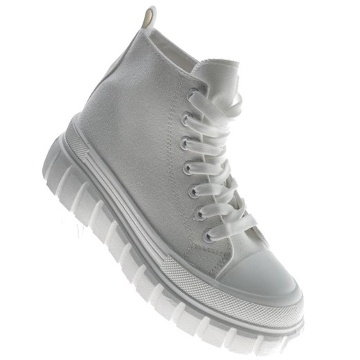 Mega modne damskie trampki Białe /G1-2 9142 S495/ ze sklepu Pantofelek24.pl w kategorii Trampki damskie - zdjęcie 179056073