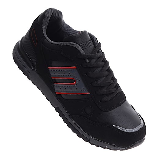 Czarne chłopięce sznurowane buty sportowe /D7-1 16702 T486/ ze sklepu Pantofelek24.pl w kategorii Buty sportowe dziecięce - zdjęcie 179056253