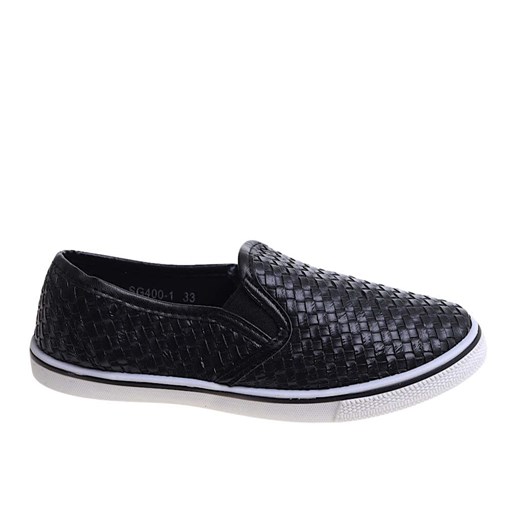 Wsuwane trampki slip'ony Czarne /G7-3 4940 S190/ ze sklepu Pantofelek24.pl w kategorii Trampki dziecięce - zdjęcie 179057213