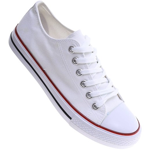Sznurowane białe trampki męskie /G5-3 16826 T236/ Pantofelek24 45 Pantofelek24.pl
