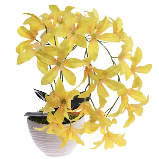 Żółty storczyk Cybidium Kompozycja kwiatowa 3 Pędy 50 cm KOMp85 S240 ze sklepu Pantofelek24.pl w kategorii Dekoracje - zdjęcie 179058042