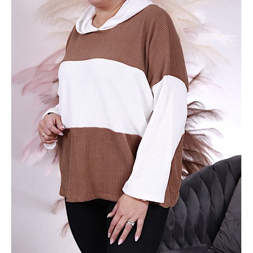 Oversizowa damska bluza z kapturem  /H2 UB589 T497/ ze sklepu Pantofelek24.pl w kategorii Bluzy damskie - zdjęcie 179059880