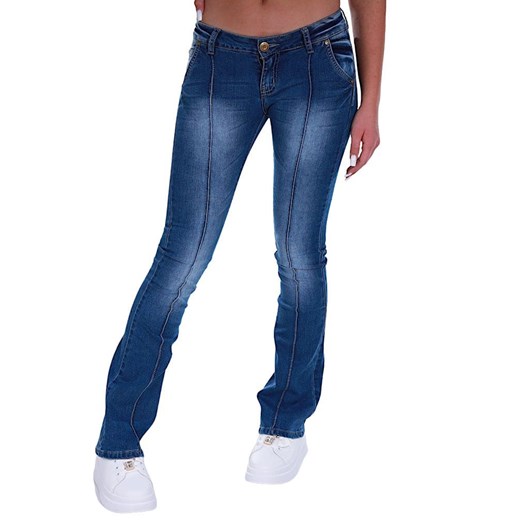 Niebieskie jeansowe spodnie dzwony /H2 K14 UB789A T100/ ze sklepu Pantofelek24.pl w kategorii Jeansy damskie - zdjęcie 179062444