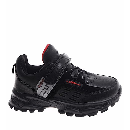 Czarne chłopięce sneakersy na rzepy /G5-1 16830 T380/ ze sklepu Pantofelek24.pl w kategorii Buty zimowe dziecięce - zdjęcie 179062452
