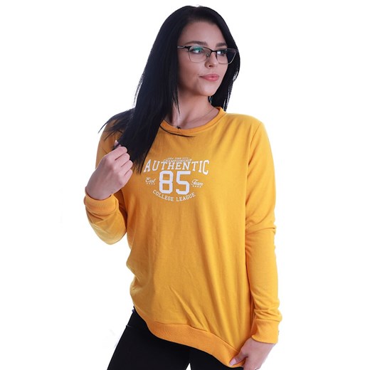 Żółta sportowa bluza damska Authentic /H UB517 T149/ ze sklepu Pantofelek24.pl w kategorii Bluzy damskie - zdjęcie 179062474