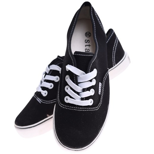 Czarne dziecięce tenisówki /E4-3 16565 G8-61/ ze sklepu Pantofelek24.pl w kategorii Trampki dziecięce - zdjęcie 179063724