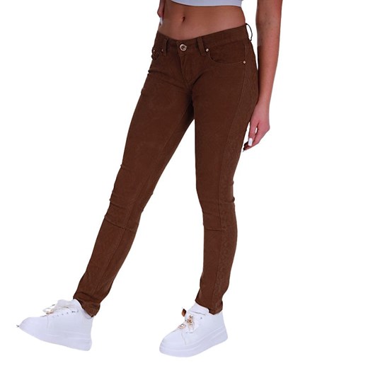Brązowe jeansowe spodnie damskie /H2 K48 UB785A S3-7/ ze sklepu Pantofelek24.pl w kategorii Jeansy damskie - zdjęcie 179064794