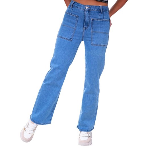 Niebieskie jeansowe spodnie dzwony /H2 K15 UB789 S380/ ze sklepu Pantofelek24.pl w kategorii Jeansy damskie - zdjęcie 179065214