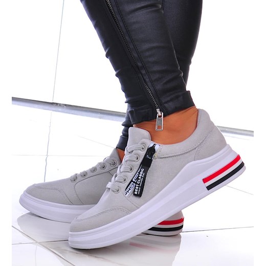 Lekkie sportowe buty damskie szare /E5-3 13011 T396/ ze sklepu Pantofelek24.pl w kategorii Buty sportowe damskie - zdjęcie 179065540