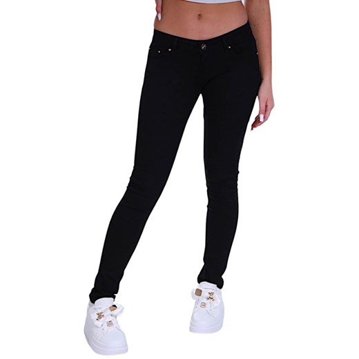 Czarne jeansowe spodnie z wzorem /H2 K45 UB791A S3-7/ ze sklepu Pantofelek24.pl w kategorii Jeansy damskie - zdjęcie 179065874