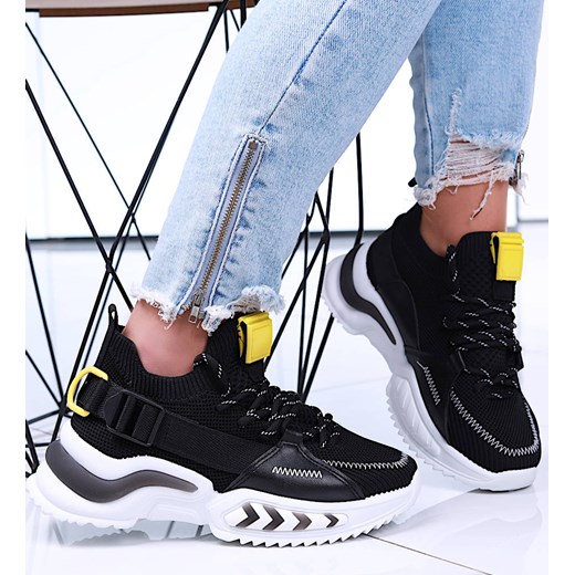 Czarne wsuwane buty sportowe damskie /F9-3 15822 T283/ ze sklepu Pantofelek24.pl w kategorii Buty sportowe damskie - zdjęcie 179066304