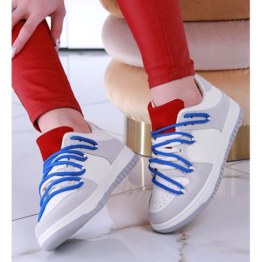 Sznurowane damskie trampki Blue /B2-3 13514 T288/ ze sklepu Pantofelek24.pl w kategorii Buty sportowe damskie - zdjęcie 179066581