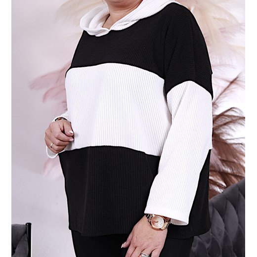 Oversizowa damska bluza z kapturem  /H2 UB588 T497/ ze sklepu Pantofelek24.pl w kategorii Bluzy damskie - zdjęcie 179066604