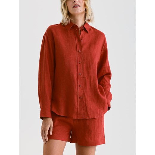 Reserved - Lniana koszula - miedziany Reserved XL Reserved