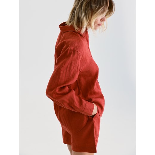 Reserved - Lniana koszula - miedziany Reserved M Reserved