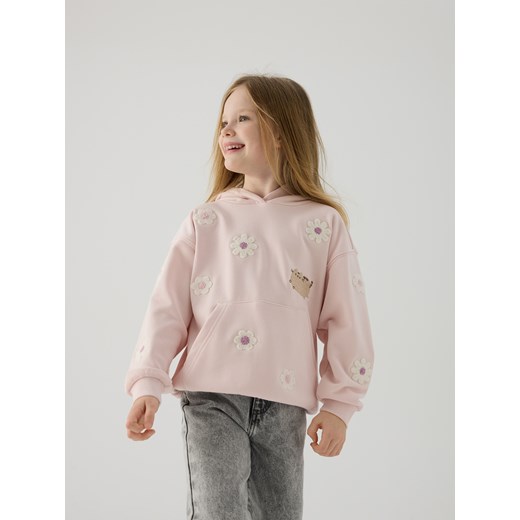 Reserved - Bluza z haftem Pusheen - pastelowy róż ze sklepu Reserved w kategorii Bluzki dziewczęce - zdjęcie 179069854